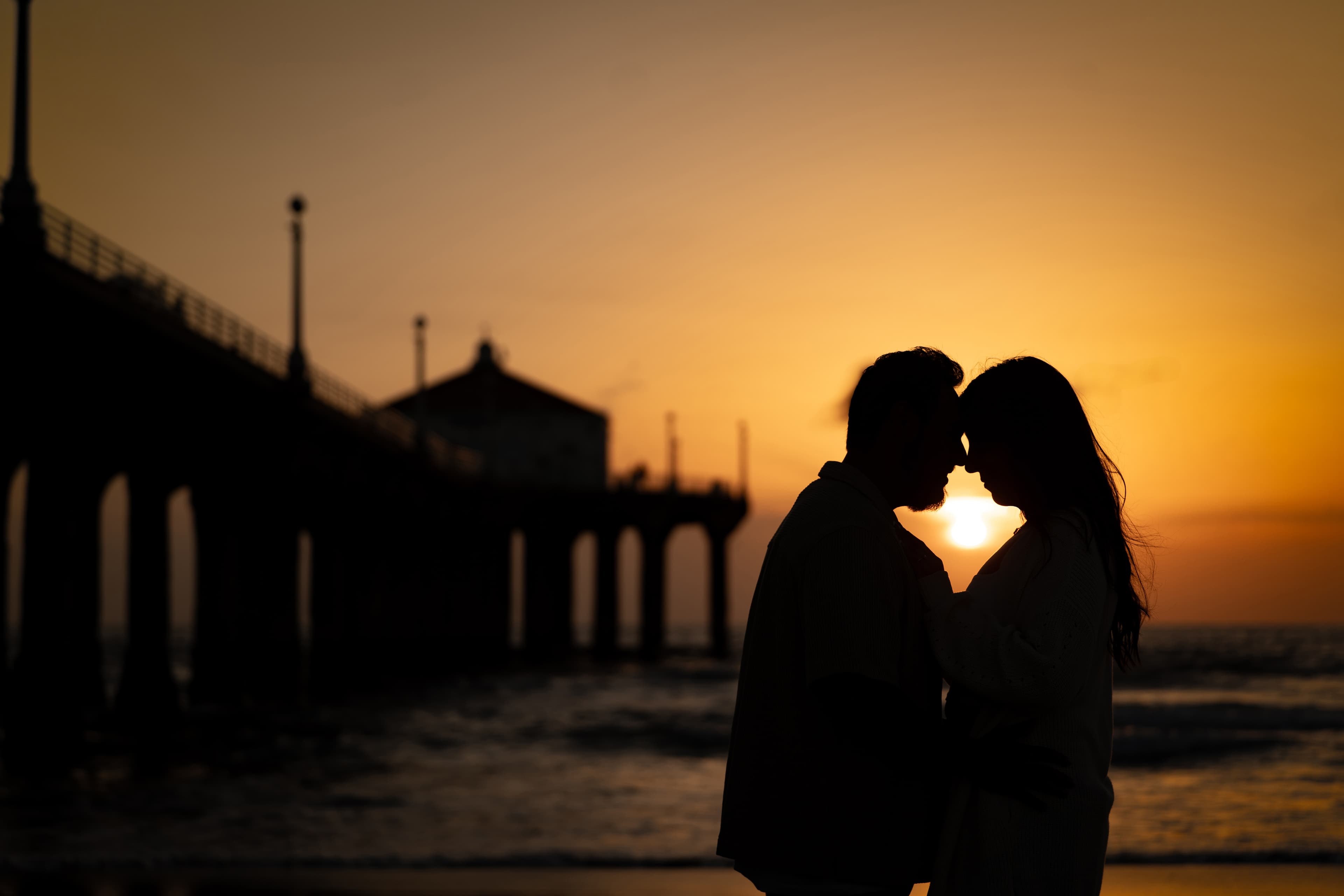 Last light, pier behind.
